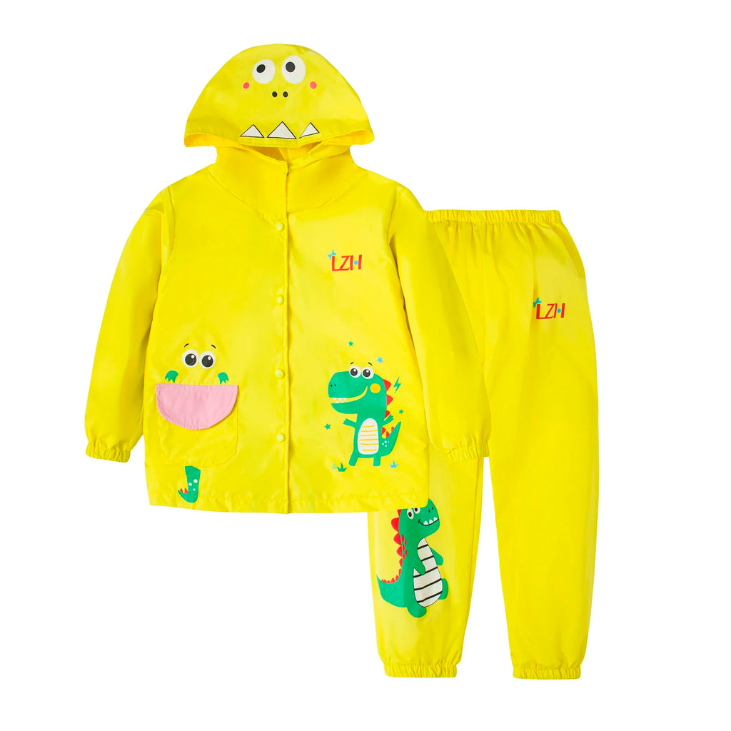 Toddler Girls Clothing New Raincoat+Pants Suits Boys Cartoon Spring Autumn Long Sleeve Tracksuits Waterproof Costume 2 4 6 Years