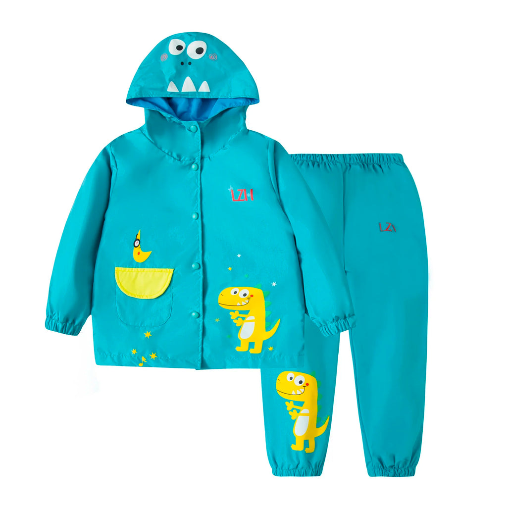 Toddler Girls Clothing New Raincoat+Pants Suits Boys Cartoon Spring Autumn Long Sleeve Tracksuits Waterproof Costume 2 4 6 Years