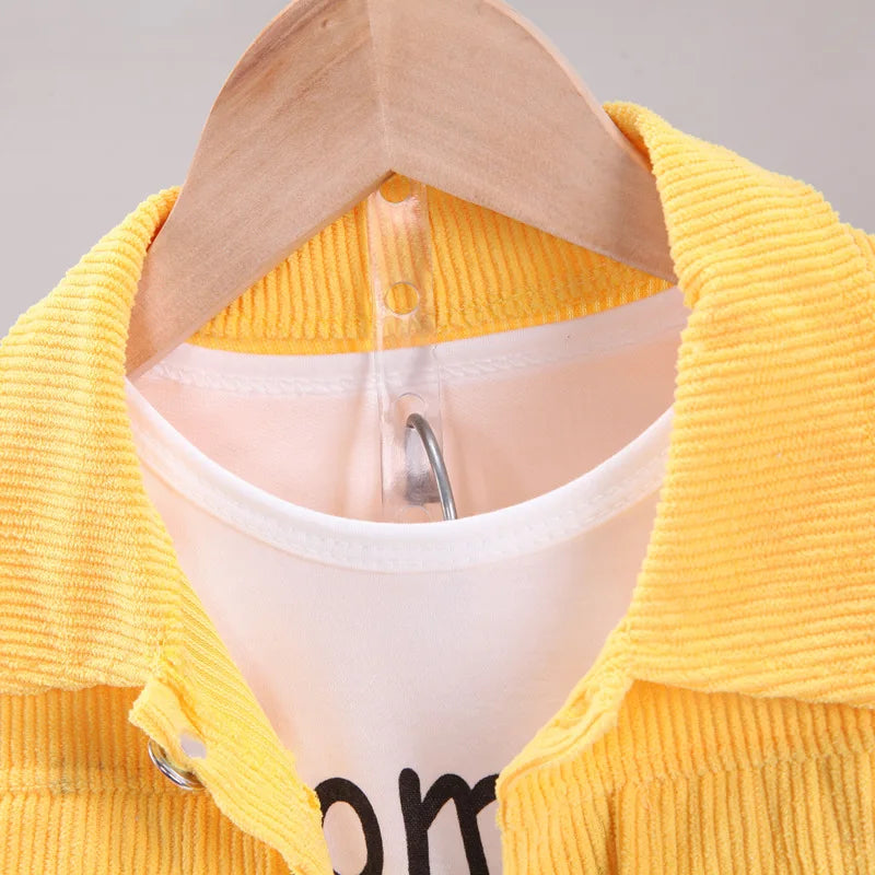 Toddler Baby Boys girl Clothes Set spring autumn corduroy Cartoon Clothing Sets Boys Hoodies Jacket And Pants Kids Suit 0-5Y