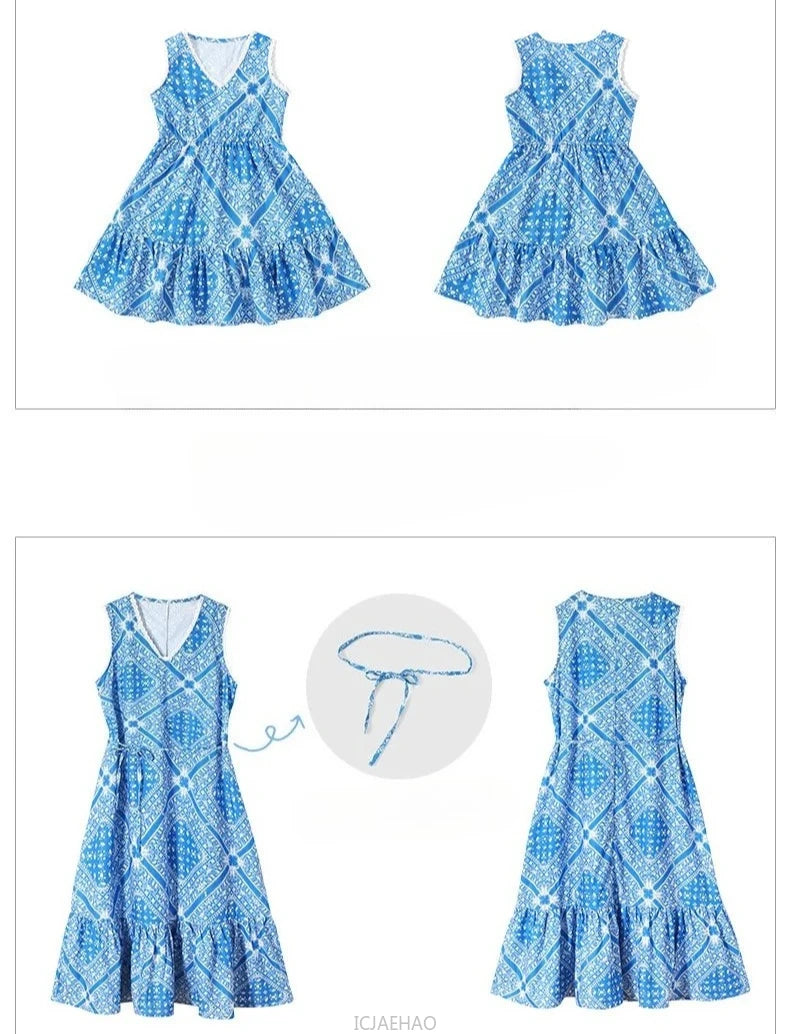 Teen Girl Clothes Family Matching Outfits Children Mother-child Costume Vestido Father and Daughter Son Clothing Kids Parent