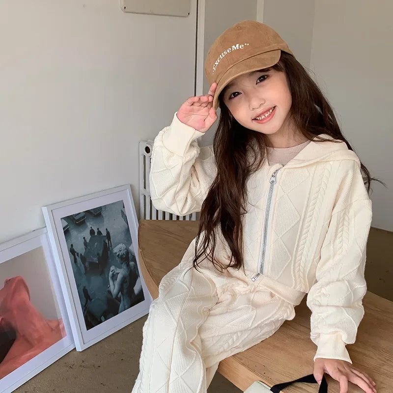 Children's Clothing Sets Long Sleeved Hooded Top + Flared Pants 2pcs Girl Clothes Kids Boutique Clothes 2 To 8 Years