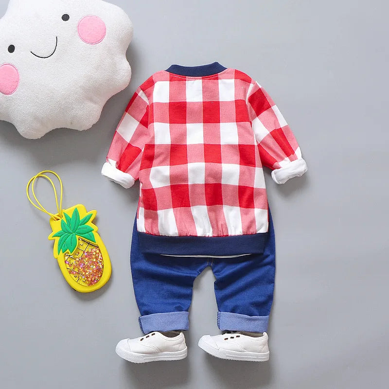 Toddler Baby Boys girl Clothes Set spring autumn corduroy Cartoon Clothing Sets Boys Hoodies Jacket And Pants Kids Suit 0-5Y