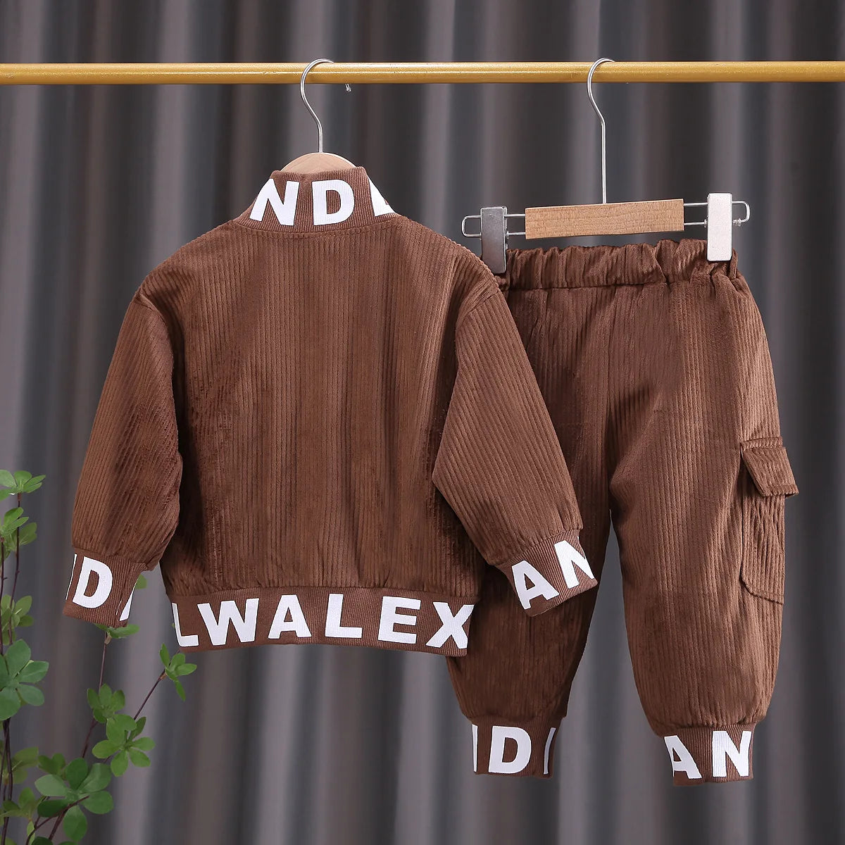 Toddler Baby Boys girl Clothes Set spring autumn corduroy Cartoon Clothing Sets Boys Hoodies Jacket And Pants Kids Suit 0-5Y