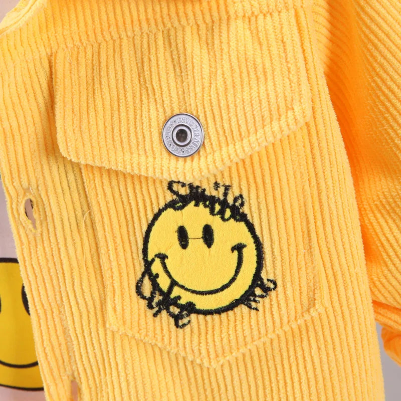 Toddler Baby Boys girl Clothes Set spring autumn corduroy Cartoon Clothing Sets Boys Hoodies Jacket And Pants Kids Suit 0-5Y