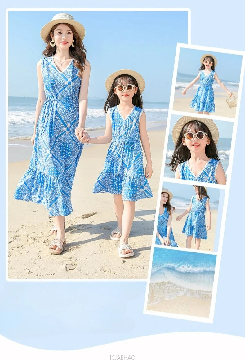 Teen Girl Clothes Family Matching Outfits Children Mother-child Costume Vestido Father and Daughter Son Clothing Kids Parent
