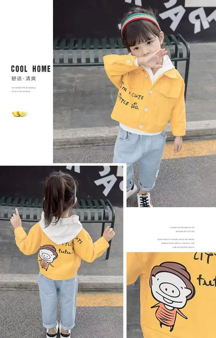 Toddler Baby Boys girl Clothes Set spring autumn corduroy Cartoon Clothing Sets Boys Hoodies Jacket And Pants Kids Suit 0-5Y