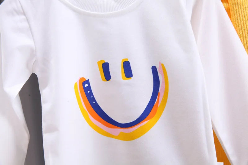 Toddler Baby Boys girl Clothes Set spring autumn corduroy Cartoon Clothing Sets Boys Hoodies Jacket And Pants Kids Suit 0-5Y