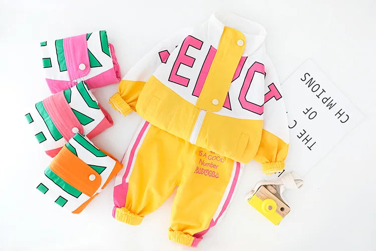 Toddler Baby Boys girl Clothes Set spring autumn corduroy Cartoon Clothing Sets Boys Hoodies Jacket And Pants Kids Suit 0-5Y
