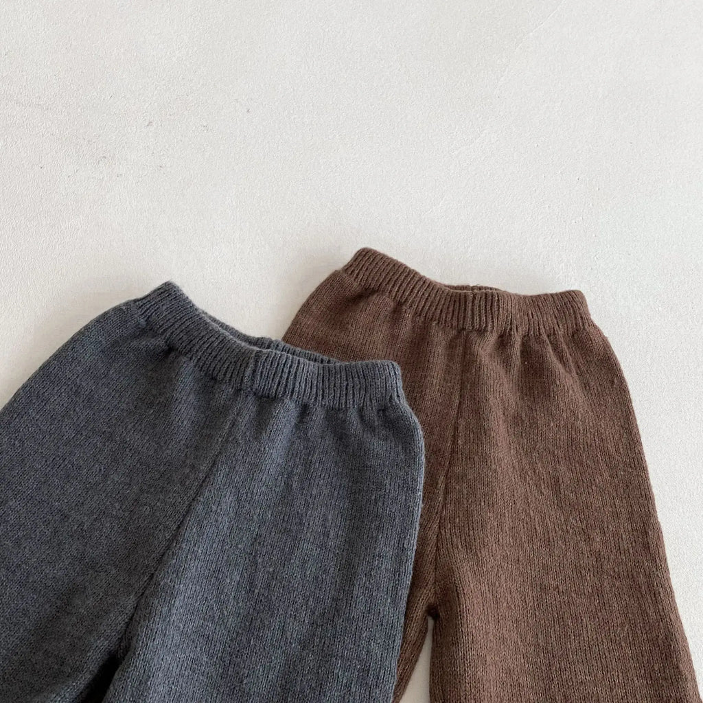 1-6Y Kids Clothing Set Knit Vest And Wide Leg Pants 2 Pcs Boys Clothing Set Brief Style Girls Sweater Suit