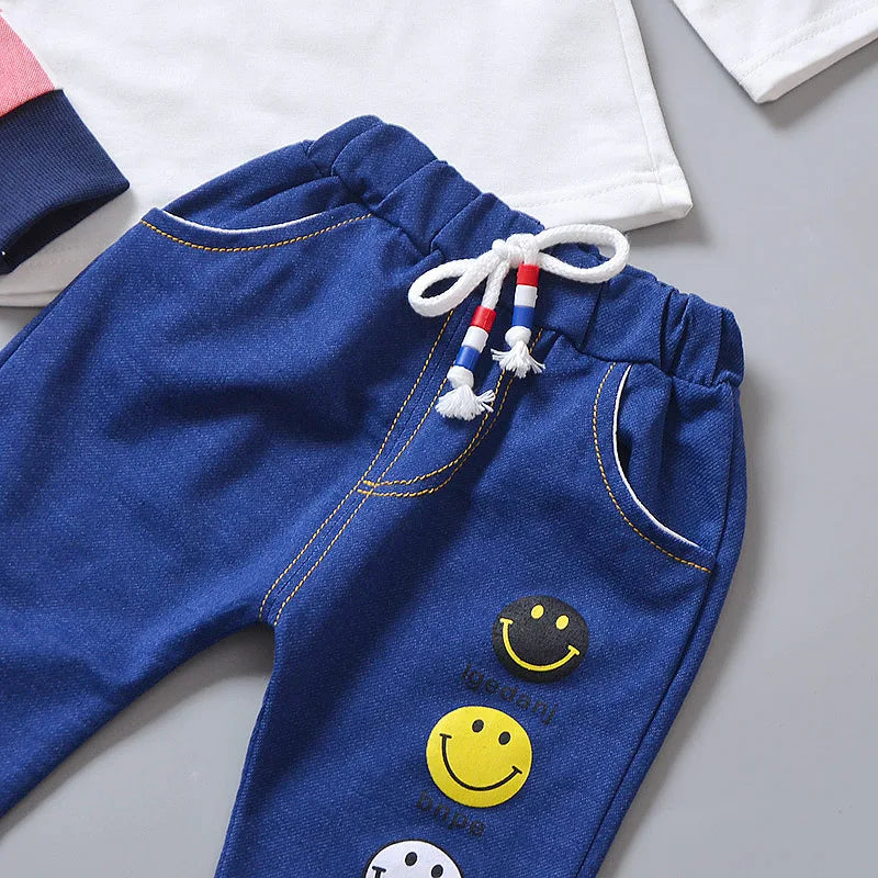 Toddler Baby Boys girl Clothes Set spring autumn corduroy Cartoon Clothing Sets Boys Hoodies Jacket And Pants Kids Suit 0-5Y