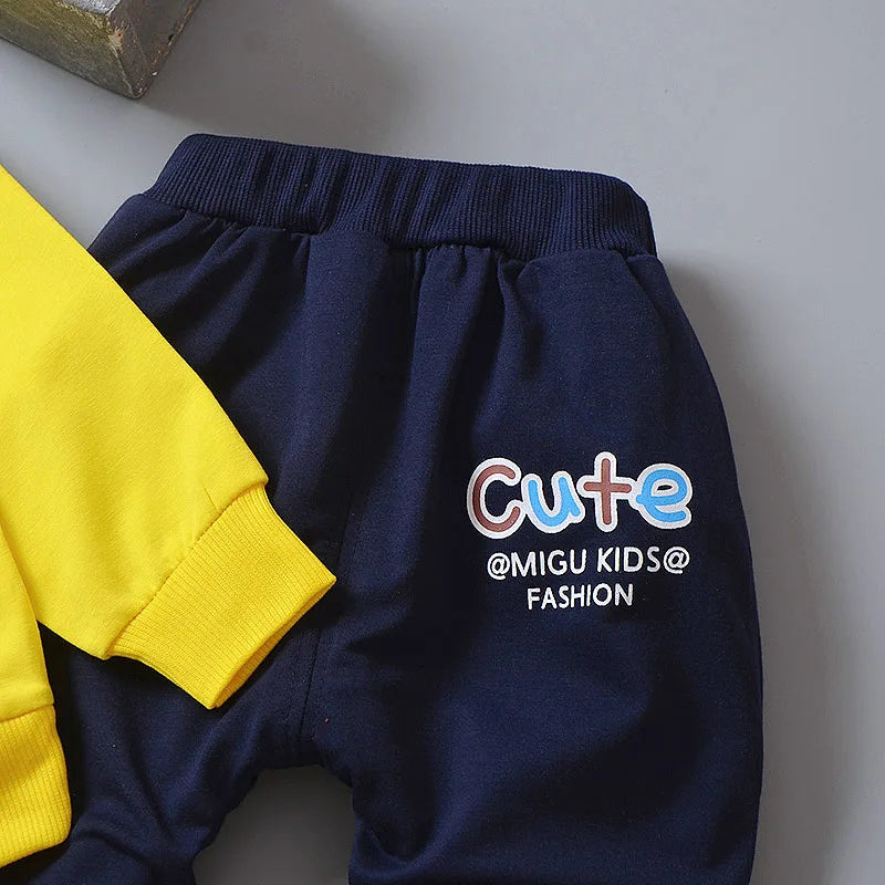 Toddler Baby Boys girl Clothes Set spring autumn corduroy Cartoon Clothing Sets Boys Hoodies Jacket And Pants Kids Suit 0-5Y