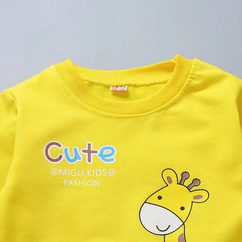 Toddler Baby Boys girl Clothes Set spring autumn corduroy Cartoon Clothing Sets Boys Hoodies Jacket And Pants Kids Suit 0-5Y