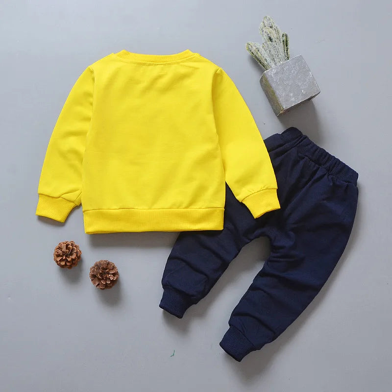 Toddler Baby Boys girl Clothes Set spring autumn corduroy Cartoon Clothing Sets Boys Hoodies Jacket And Pants Kids Suit 0-5Y