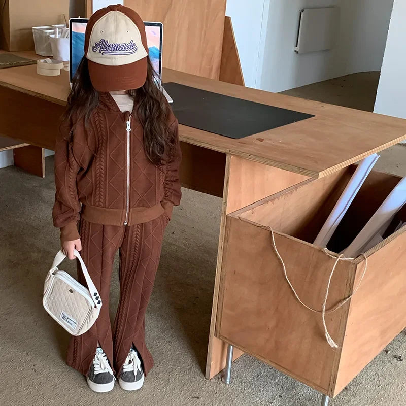 Children's Clothing Sets Long Sleeved Hooded Top + Flared Pants 2pcs Girl Clothes Kids Boutique Clothes 2 To 8 Years