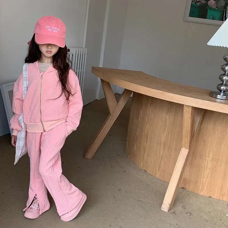 Children's Clothing Sets Long Sleeved Hooded Top + Flared Pants 2pcs Girl Clothes Kids Boutique Clothes 2 To 8 Years
