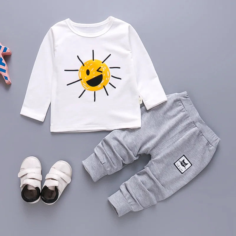 Toddler Baby Boys girl Clothes Set spring autumn corduroy Cartoon Clothing Sets Boys Hoodies Jacket And Pants Kids Suit 0-5Y