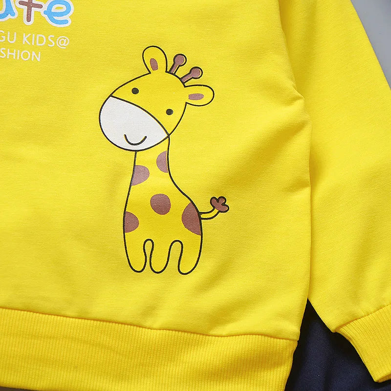 Toddler Baby Boys girl Clothes Set spring autumn corduroy Cartoon Clothing Sets Boys Hoodies Jacket And Pants Kids Suit 0-5Y