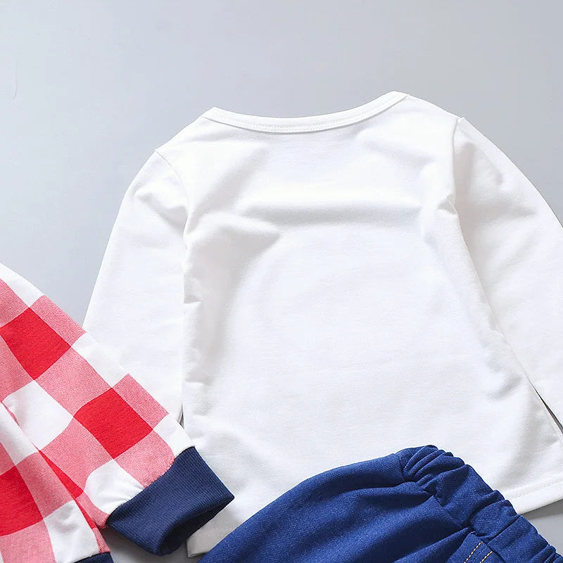 Toddler Baby Boys girl Clothes Set spring autumn corduroy Cartoon Clothing Sets Boys Hoodies Jacket And Pants Kids Suit 0-5Y