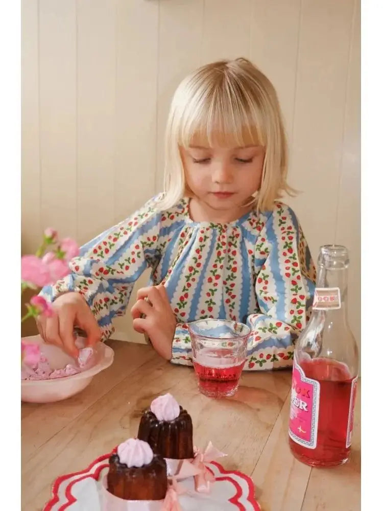 2025 New Kids Girls Clothes AW New Toddler FL Cute Bow Strawberry Printed Dresses Denim Vest Dress Jeans Children Clothing